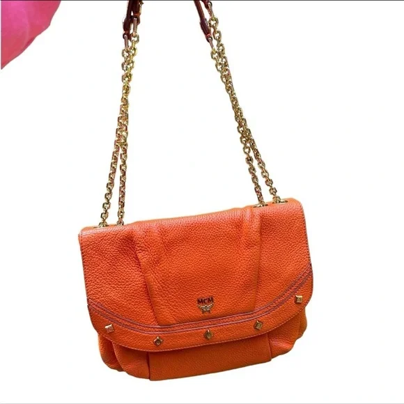 Authentic MCM Leather Two-way Studded Crossbody/Shoulder Bag - Picture 4 of 17